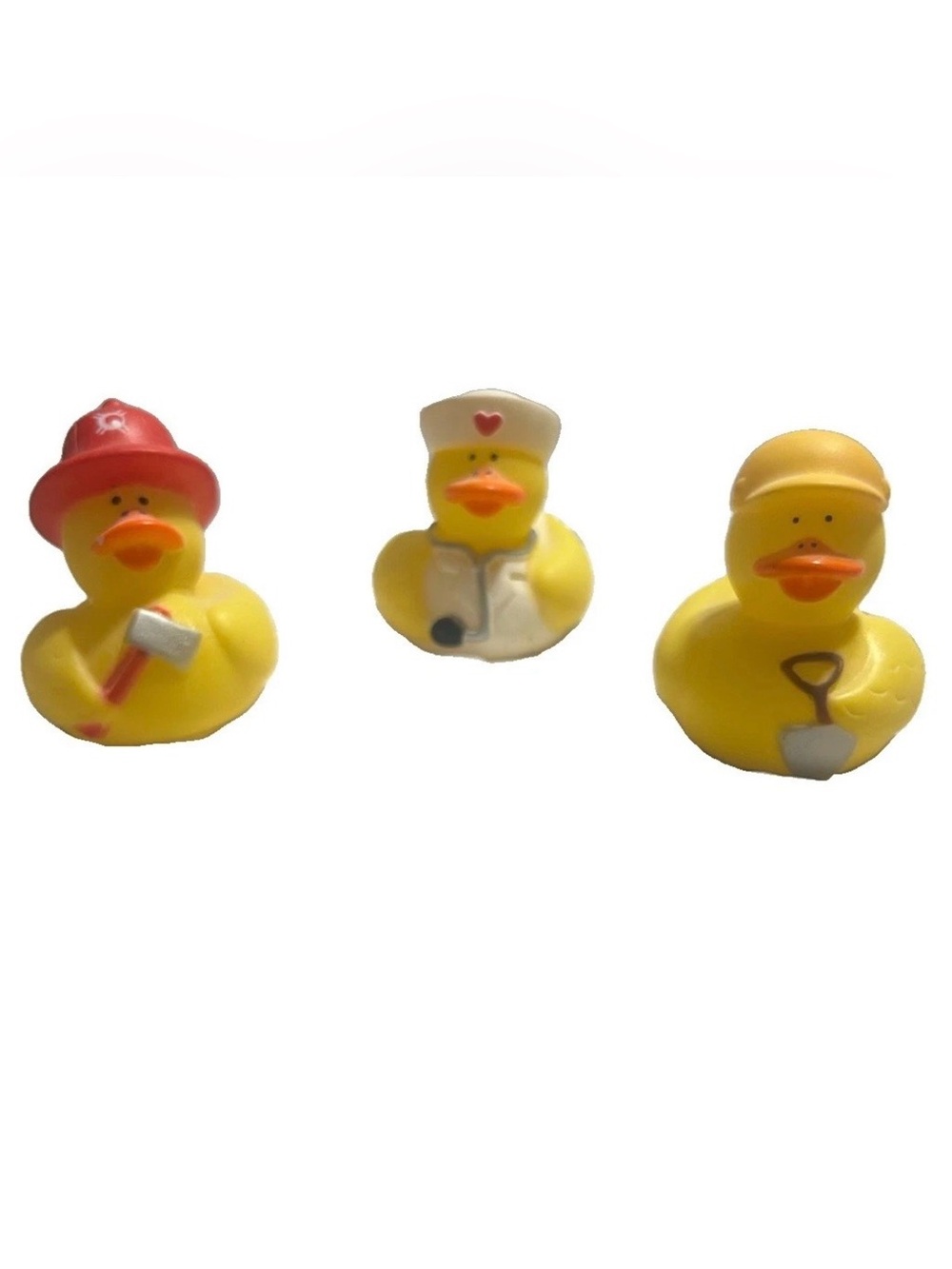Oriental Trading Co. Rubber Duck Lot Firefighter Nurse Construction Worker 3 Pc
